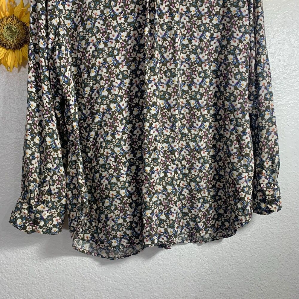 Talbots Cottagecore Dainty Floral Roll-Tab Button-Front Shirt Plus Size 2X - Picture 10 of 14